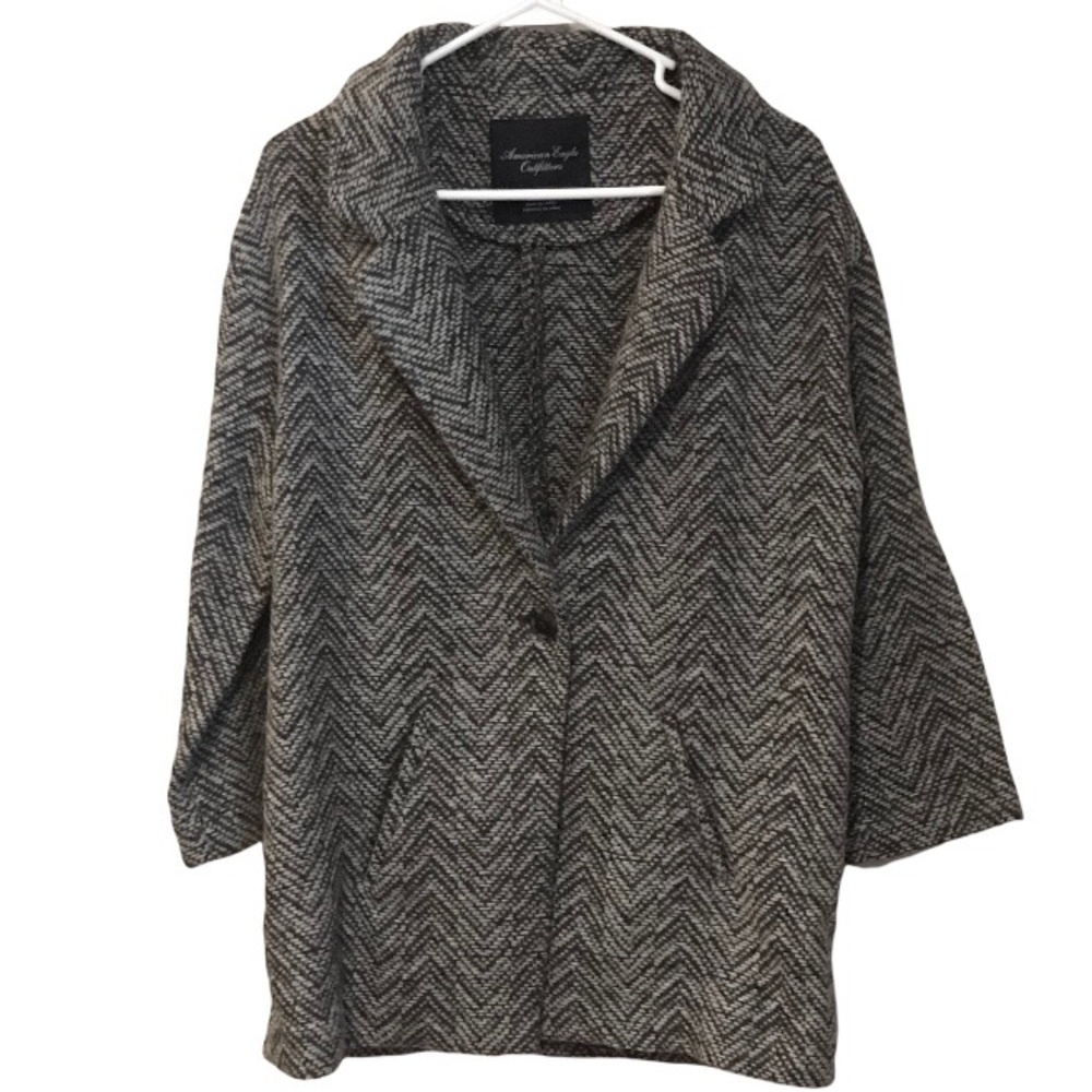 American Eagle Outfitters Small Unlined Chevron Tweed Jacket Blazer